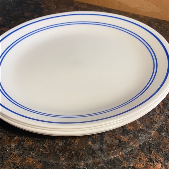 Corelle Dining 4 Corelle Blue Classic Cafe 25 Dinner Plates Poshmark